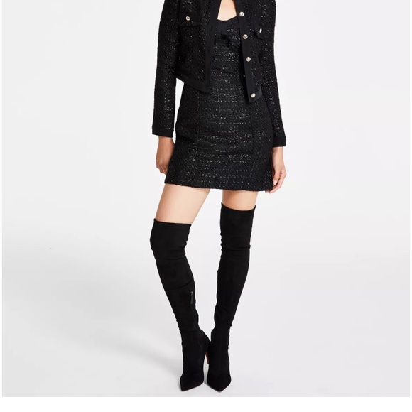 New guess dress Women's Clarissa Sleeveless Boucle Tweed Dress - Picture 5 of 7